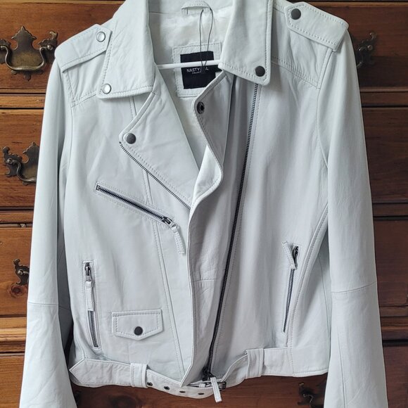 Nasty Gal Jackets & Blazers - Nasty Gal white leather jacket
